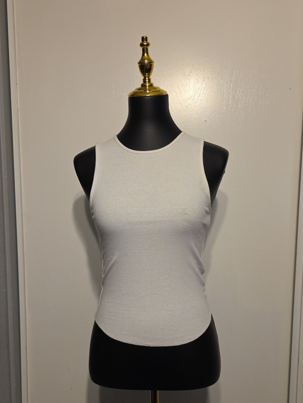 American Eagle Outfitters White Ribbed Tank Top